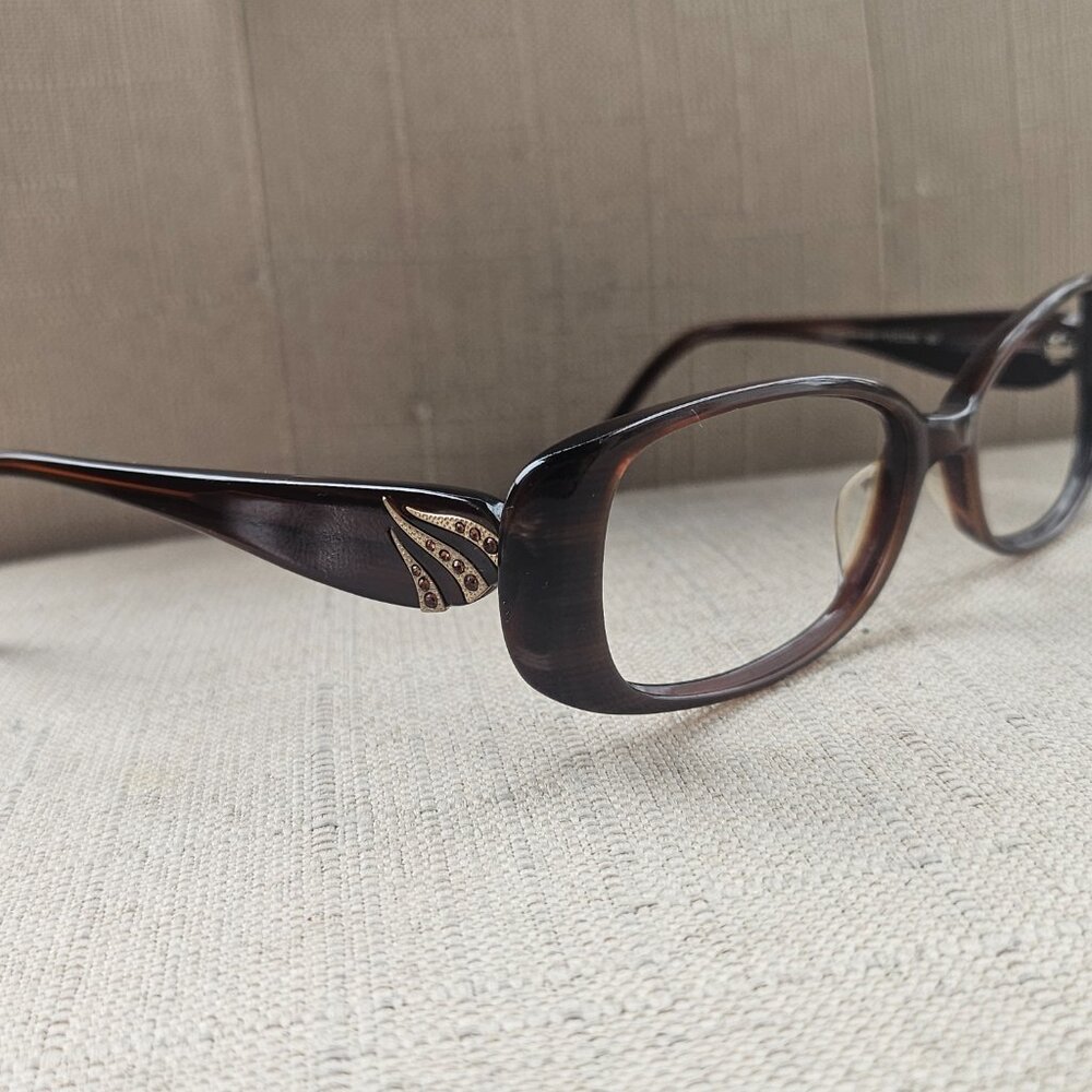 Dana Buchman Women Eyeglasses TULUM Brown Crystal 53[]16 135 Frame - Picture 4 of 16